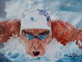 Ryan Lochte úszó világbajnokot ábrázoló kép. 100x70cm